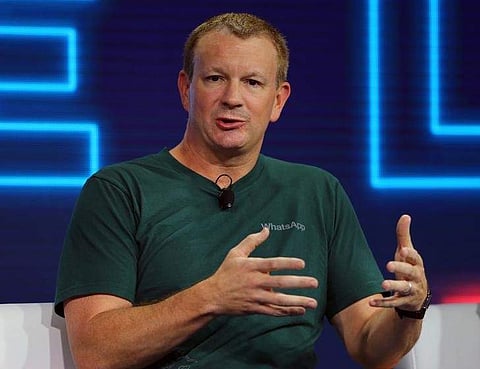 Brian Acton, co-founder of WhatsApp, speaks at the WSJD Live conference in Laguna Beach, California October 25, 2016. | Reuters
