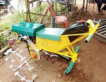 The machine costs Rs 30,000 and can save farmers from much hardships. (Express Photo Service)