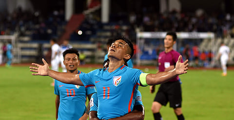 Indian foootball team captain Sunil Chhetri (Vinod Kumar T | EPS)