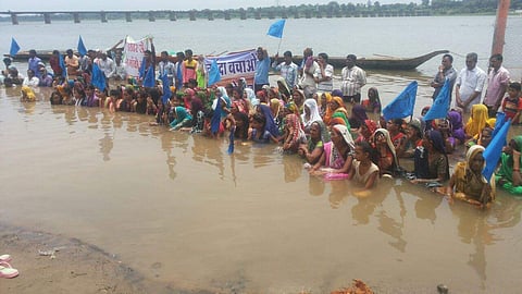 (File image used for representation) People protest against displacement by the Sardar Sarovar Dam project.