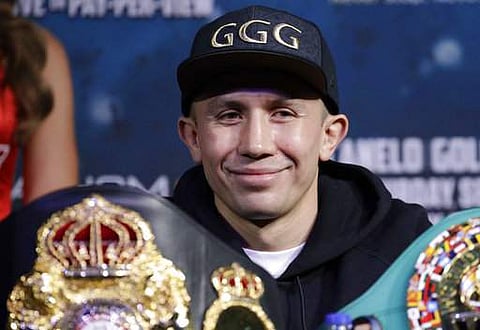 Gennady Golovkin attends a news conference. | AP