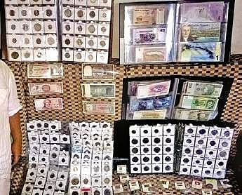 Mahaveer’s coin collection at his  Mysuru residence