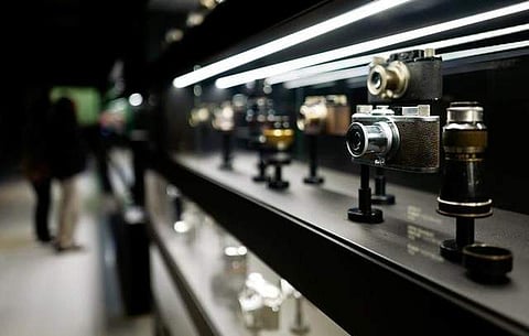 Blackstone taps Morgan Stanley for sale of camera maker Leica: sources BLACKSTONE-LEICA-CAMERA-SALE Vintage cameras of German camera manufacturer Leica are on display at the Leica headquarters in Wetzlar Vintage cameras of German camera manufacturer Leica