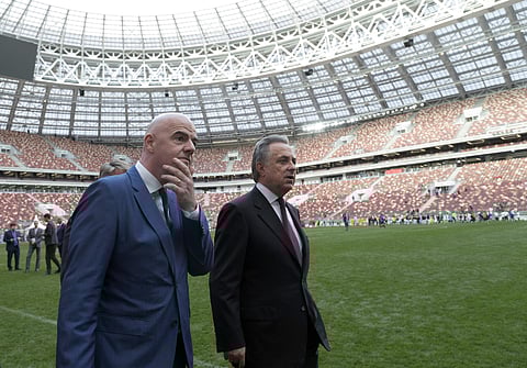 FIFA President Gianni Infantino (L) and Vitaly Mutko (File | AP)