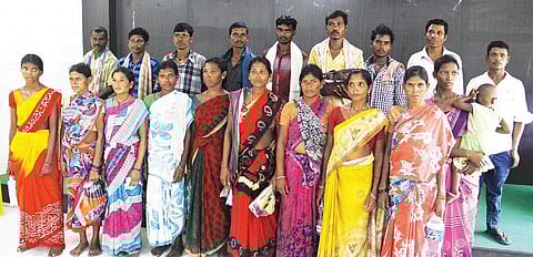 The Gothi Koya tribals who were allegedly assaulted by forest officials at NTR Trust Bhavan in Hyderabad on Wednesday | Sathya keerthi