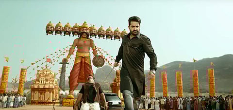 In the film, NTR plays triplet brothers. As one of the character Jai, he was seen in a negative shade and he spoke with a stutter.