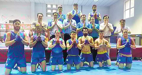 Members of the Indian wushu contingent during a national camp. A 16-strong team is headed for the World Championships