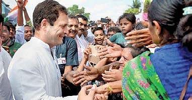 Congress vice president Rahul Gandhi meets with supporters during his visit to Jamnagar in Gujarat on Tuesday | PTI