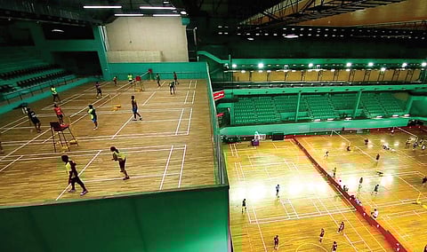 The Sky Courts and Medical Equipment AED set up at the Regional Sports Centre, Kochi