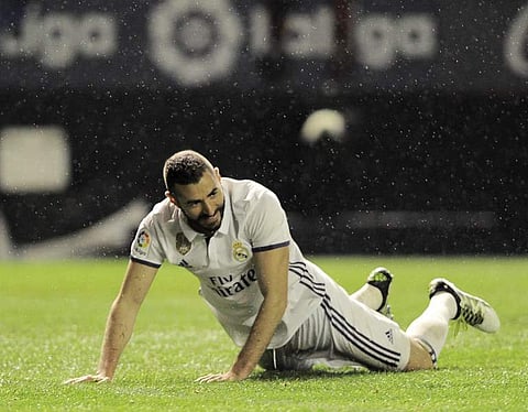 Real Madrid's Karim Benzema  will miss the side's Champion's League opener due to a harmstring injury (File | AFP)