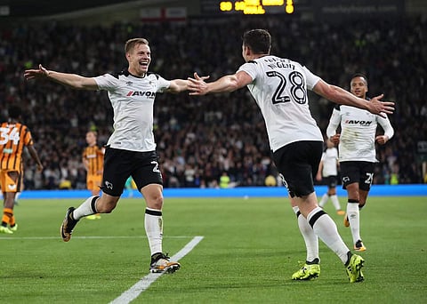 Victory for Derby County sees them, for the moment, climb to fourth, five points off leaders Cardiff City, who are away at Fulham. (Photo | Derby County Twitter)