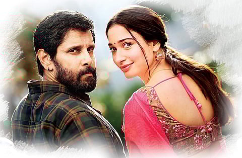 Vikram and Tamannaah in 'Sketch'.
