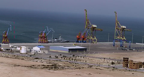 A Pakistan Navy ship berth at Gwadar port, about 700 kilometers (435 miles) west of Karachi, Pakistan. (Photo | AP)