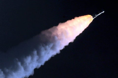 The launch also marked the national space agency's foray into small satellite market. (Photo | PTI)