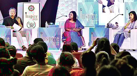 K Hariharan, Hema Rukmani and Uma Vangal at the event