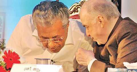 Chief Minister Pinarayi Vijayan with Governor P Sathasivam during the award distribution ceremony held at Cusat on Tuesday | K Shijith