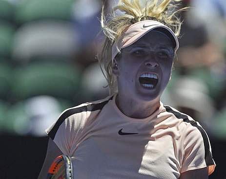 Ukraine's Elina Svitolina celebrates after defeating Katerina Siniakova of the Czech Republic during their second round match at the Australian Open tennis championships in Melbourne | Photo: AP