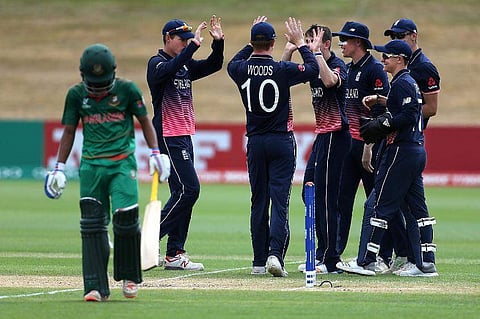 Captain Harry Brook scored a fine century as England defeated Bangladesh by seven wickets today to put themselves in line to top Group C in the ICC U-19 Cricket World Cup.