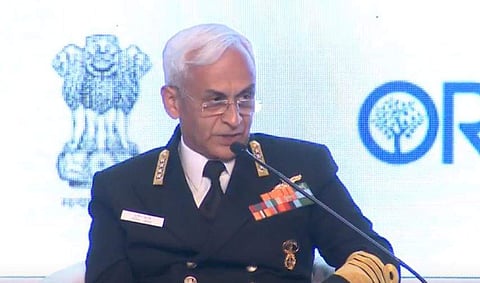 Indian Navy chief, Admiral Sunil Lanba at the Raisina Dialogue 2018 (Youtube screengrab)