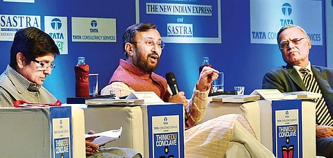 Union minister Prakash Javadekar speaks at the ThinkEdu Conclave in Chennai on Thursday | S SENBAGAPANDIYAN