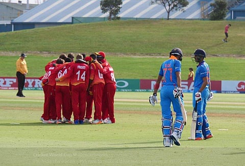 India are chasing 155 to win against Zimbabwe in the U-19 Cricket World Cup| Photo: ICC/Twitter