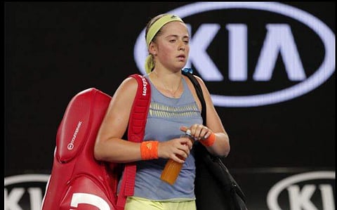 Jelena Ostapenko walks from the court following her third round loss to Anett Kontaveit | AP