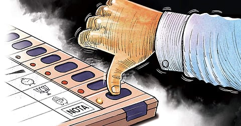 As per final reports from the Election Commission, the number of NOTA votes secured across Telanga was 1,04,244, a vote share of 0.48 percent. 