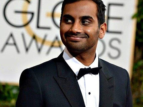 Aziz Ansari at the Golden Globe awards. | AP