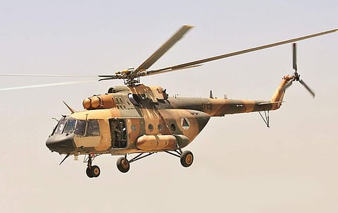 For representational purpose. In image, a Mi-17 from the Afghan Air Force is seen. (Photo | Wikimedia Commons)