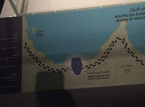 The map, one of several aiming at placing exhibits in their geographical context, was located in the children's section of the museum. (Twitter.com/Kristian Ulrichsen)