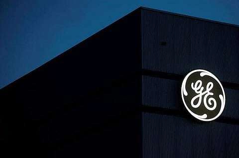 The General Electric logo is pictured on the General Electric offshore wind turbine plant in Montoir-de-Bretagne. (Photo | Reuters)