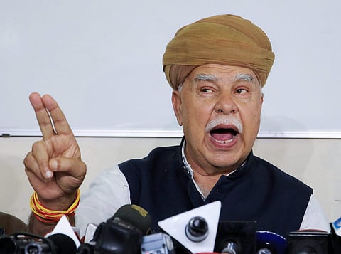 Shri Rajput Karni Sena's chief patron Lokendra Singh Kalvi. (PTI Photo)