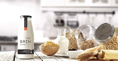 SAIN milk is prepared from handpicked almonds and is perfected over many months of recipe testing