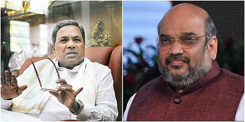 Karnataka Chief Minister Siddaramaiah and BJP President Amit Shah (PTI Photos)