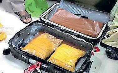 The cocaine seized at the Nedumbassery airport