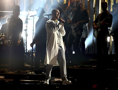 Sam Smith at the 60th annual Grammy Awards at Madison Square Garden on Sunday, Jan. 28, 2018, in New York. | AP