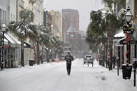 The storm has already led to the closure of roads in northern Florida and southeastern Georgia. (AP)