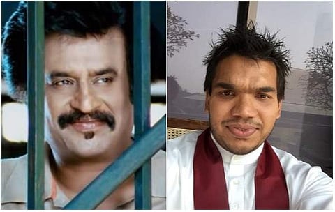 Actor Rajinikanth and former Sri Lankan President Mahinda Rajapaksa's son Namal