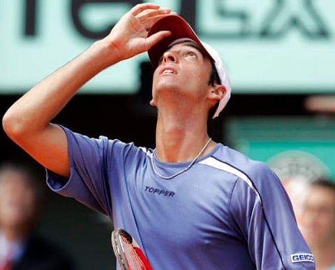 In this May 28, 2008 file photo, Brazil's Thomaz Bellucci looks up after losing a point to Spain's Rafael Nadal during their first round match at the French Open tennis tournament in Paris. | AP