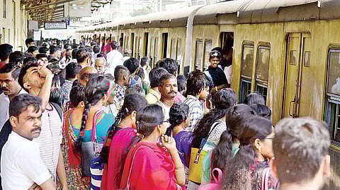 A view of the Guindy suburban train station after government buses stayed off roads on Friday | Martin Louis