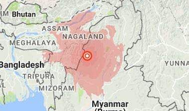 The earthquake occurred at 12.17 p.m. 45 kilometers from Bungpa Khunou.