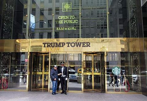 Fire broke out on the top floor of Trump tower in Manhattan. (AP Photo)
