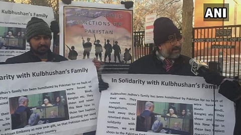 When they stole the chappal of a woman who was in distress, I hope they use these also. I want to say one thing- Pakistan ka matlab kya? Amreeka (America) se dollar la, Hindustan ke joote kha!, says a protestor. (Photo | ANI)