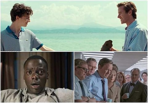 Call Me By Your Name (Top), Get Out (Left) and The Post (Right).