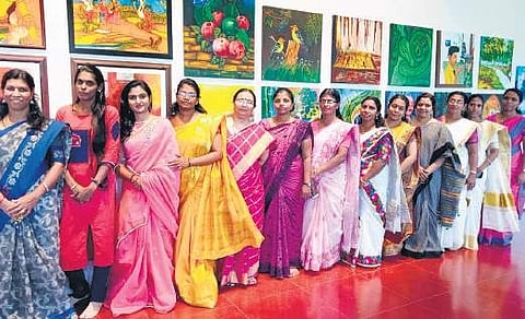 The teachers whose artworks are on display at Durbar Hall Art Gallery.