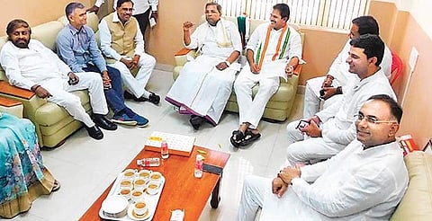 Congress leaders meet to discuss the upcoming bypolls in Bengaluru on Tuesday | Express