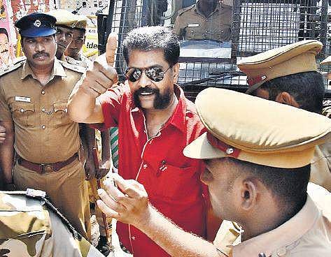 Nakkeeran’s R Gopal arriving at the Egmore court in Chennai on Tuesday| ashwin prasath
