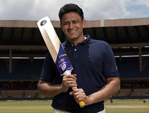 Anil Kumble with the Power Bat. (Microsoft official website)
