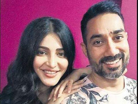 Shruti with Nucleya.