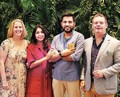 (From left) Mandy Mehigan, Nicobar co-founder Simran Lal and Raul Rai, and Gary Mehigan